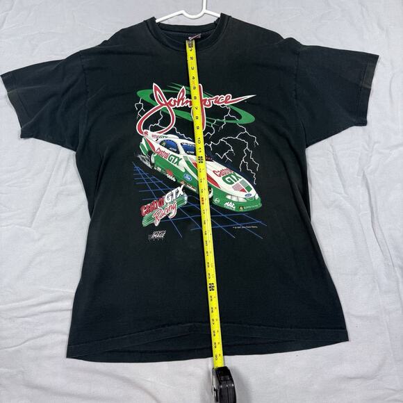 Vintage 1997 John Force Feel The Force Lightning XXL T Shirt Black NHRA Racing - Picture 7 of 8